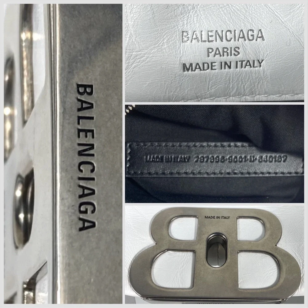 Balenciaga Small Monaco Leather Shoulder Bag Optic White NEW 7878962AA3Z - Picture 5 of 17